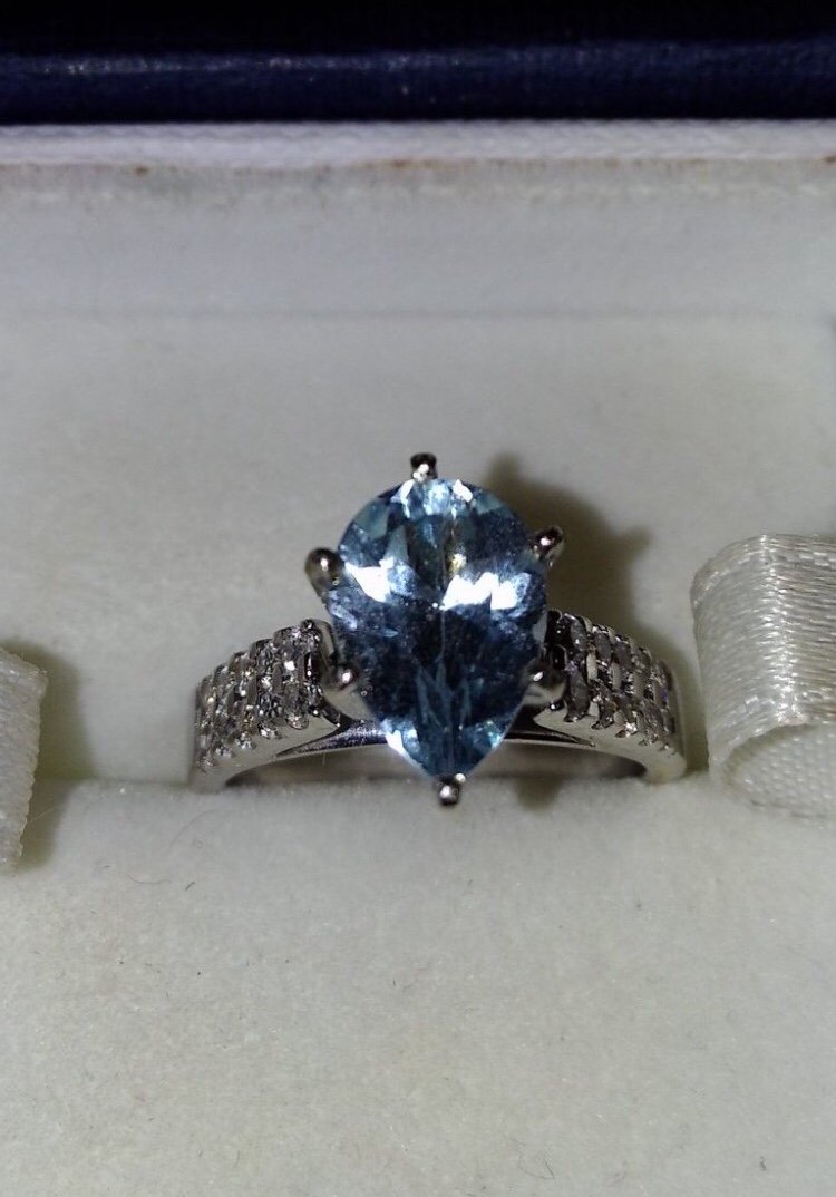 14k YG Aquamarine Ring sz 6 (1 of 1)