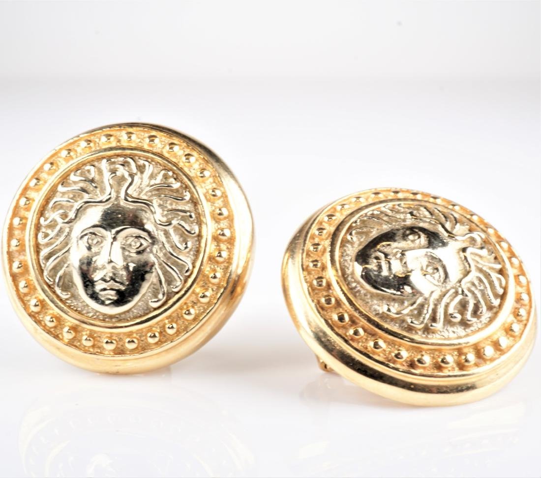 14k YG Medusa Mask Earrings (1 of 6)