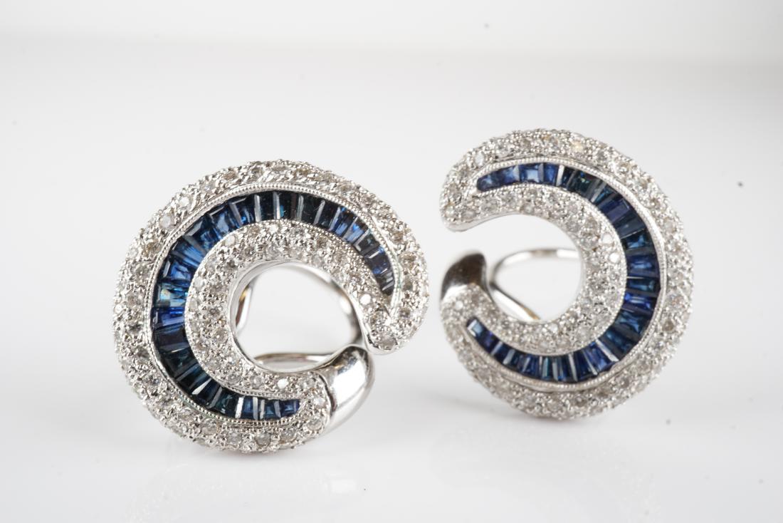 18k WG Sapphire and Diamond Earrings (1 of 5)