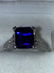 2.20 CT Sapphire Platinum and Diamond Ring sz7