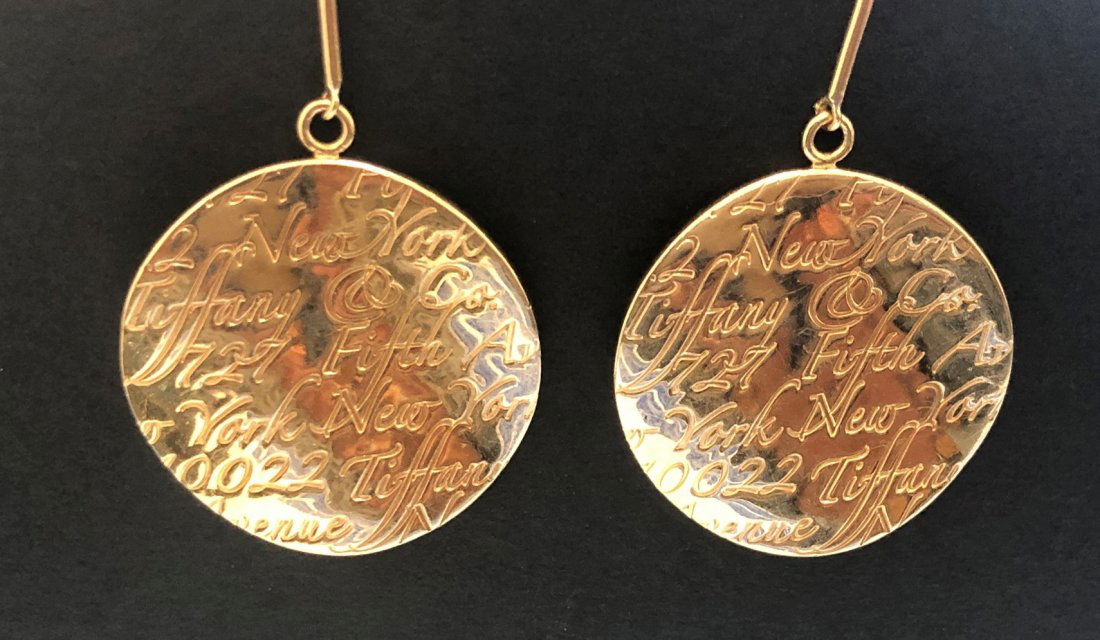 18k YG Tiffany & Co. Notes Earrings (1 of 4)