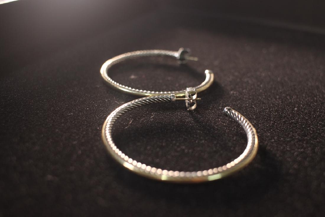 David Yurman 18k & .925 Large Hoop Earrings (1 of 3)