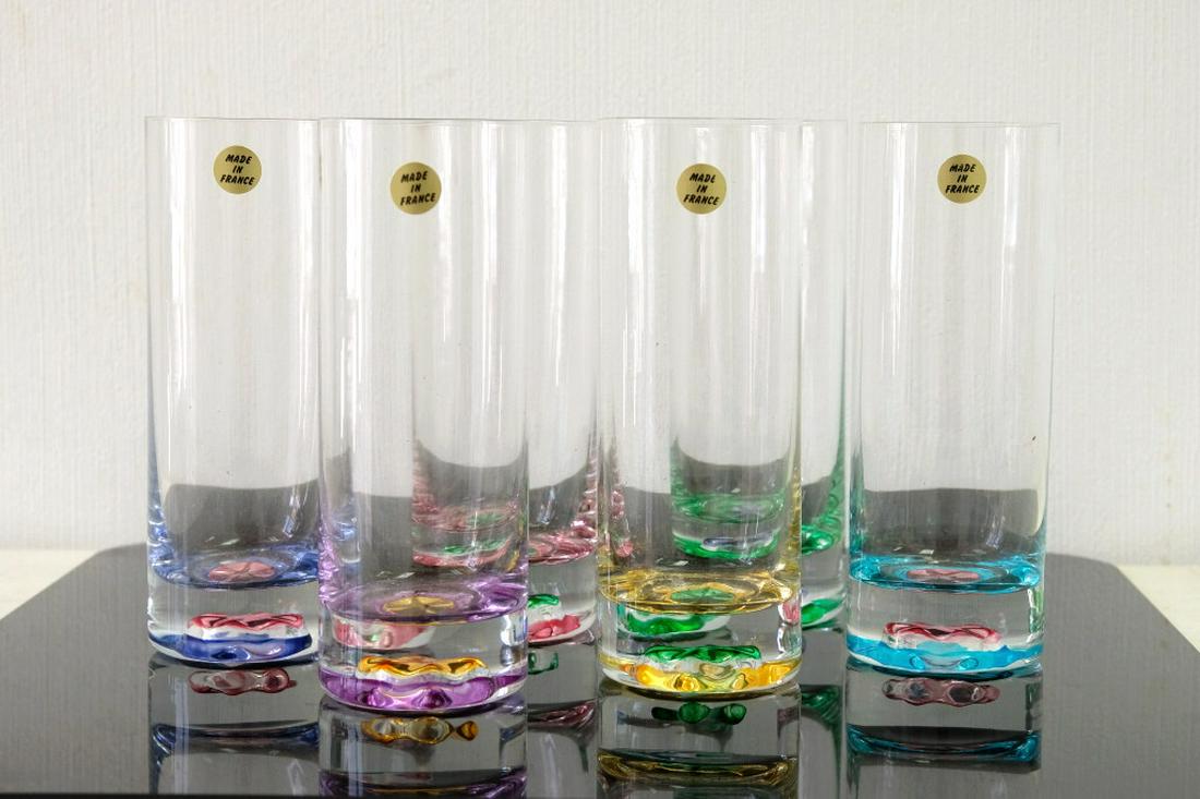 Group, 6 French Glass Tumbler or Highball Glasses (1 of 3)