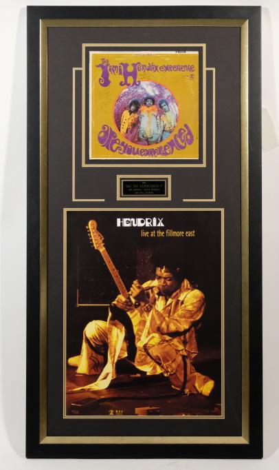 Jimi Hendrix Autographed Album Are You Experienced: Custom framed original autographed album "Are You Experienced" signed by the members Jimi Hendrix, Mitch MItchell and Noel Redding. COA affixed verso. Approx. 50.5" x 26.5"