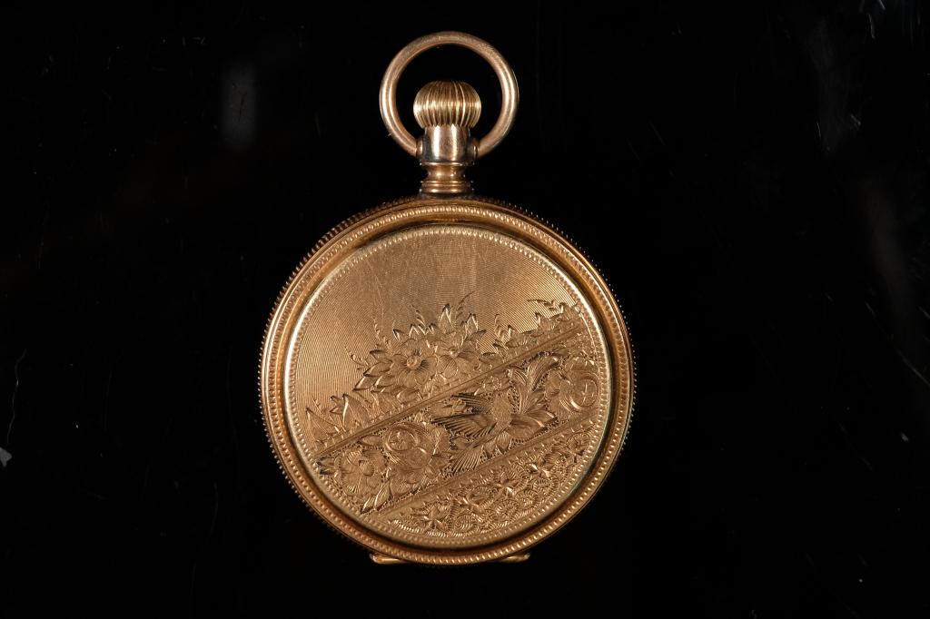 72 Elgin Grade 95 Model 1 Pocket Watch: Elgin Model 1 Grade 95 pocket watch, Serial No.2525977, 6s, 7j, hunter case.Interior front cover engraved 512594. Back interior cover engraved B.W.C. CO 512594. Dust cover engraved 512594, circa 1888.