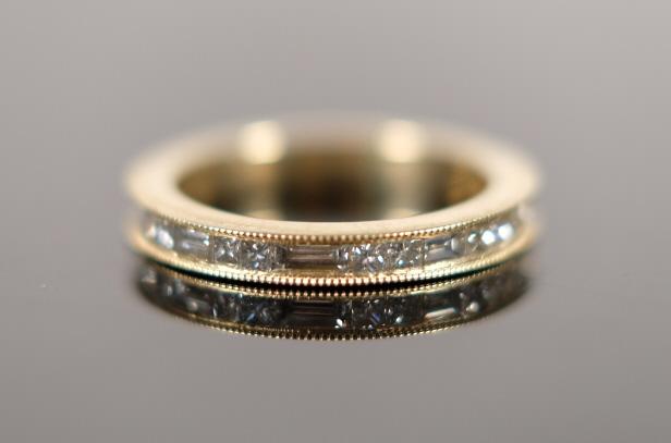 14K Yellow Gold & Diamond Wedding Band (1 of 3)