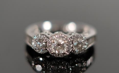 14K white Gold and Diamond "Promise" Ring (1 of 4)