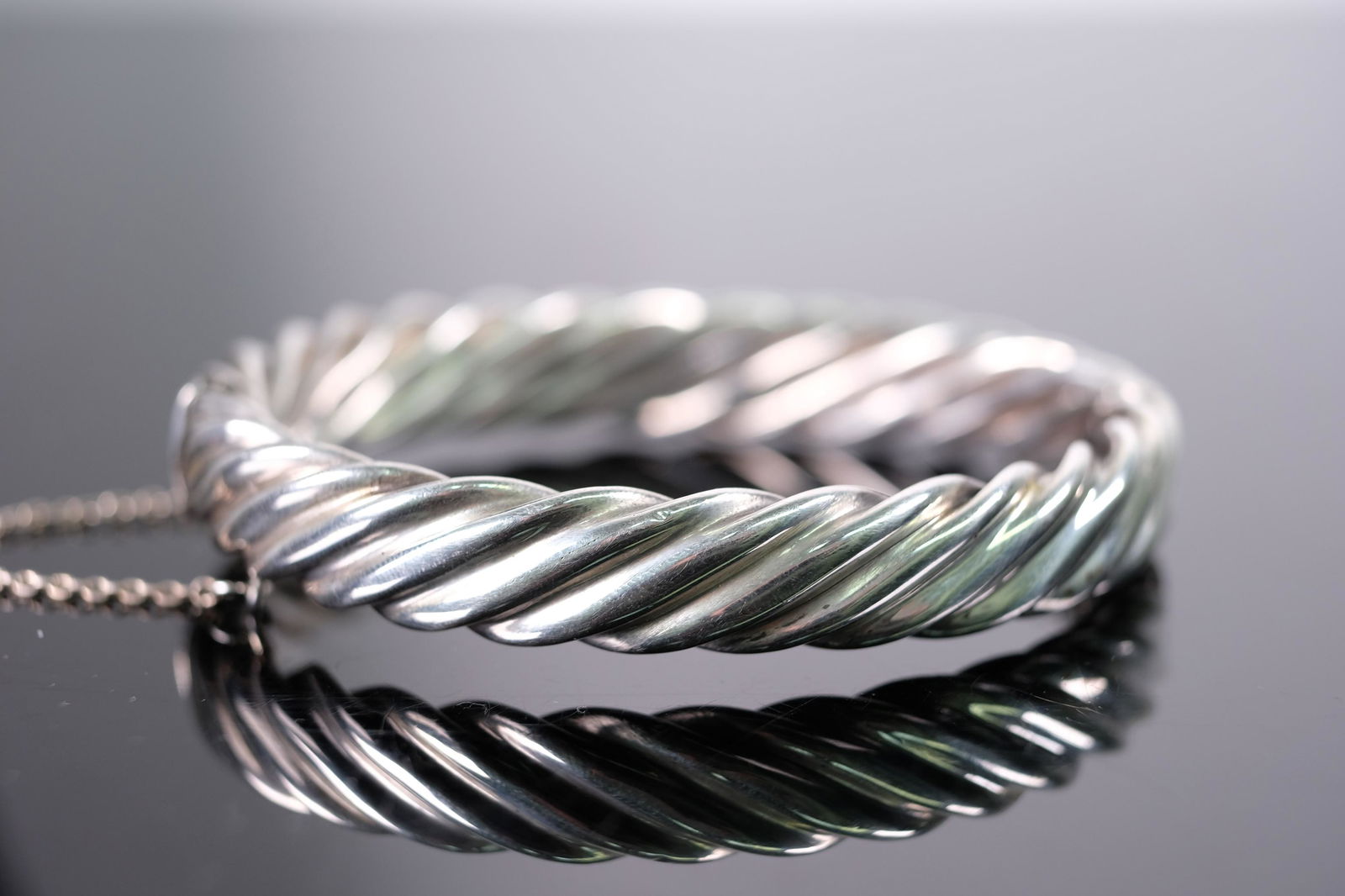 Sterling Silver Hinged Bangle Bracelet (1 of 4)