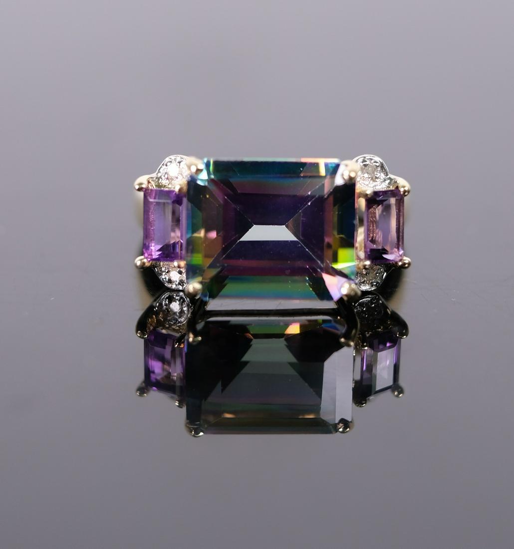 10K YG Mystic Topaz & Diamond Ring (1 of 7)