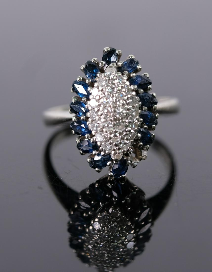 14K WG Sapphire & Diamond Cocktail Ring (1 of 6)