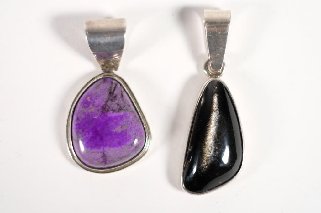 2 Designer Sterling Pendants w/Gemstones (1 of 8)