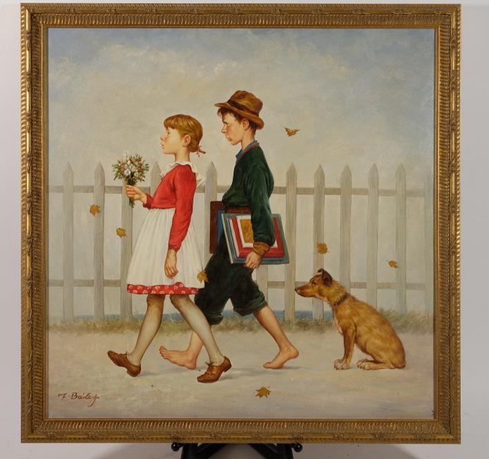 After Norman Rockwell, 'Scholarly Pace', Bailey (1 of 5)