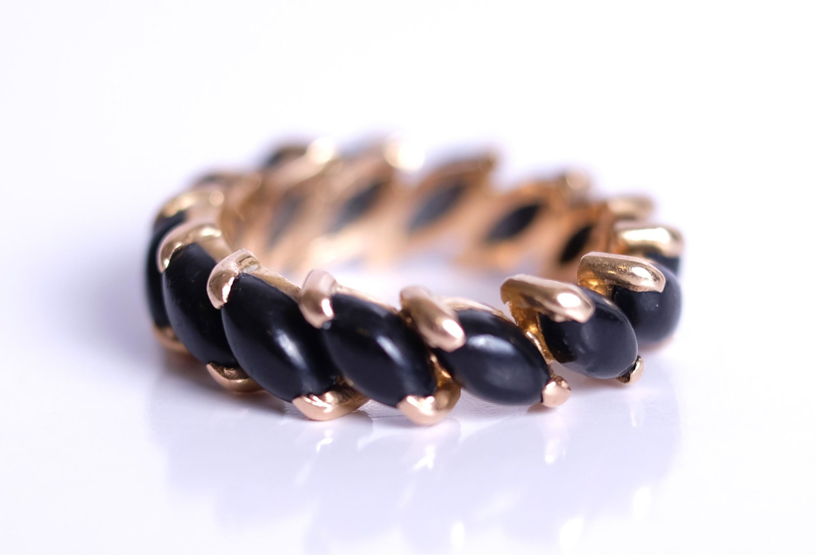 14K Yellow Gold & Black Onyx Ring Band (1 of 3)