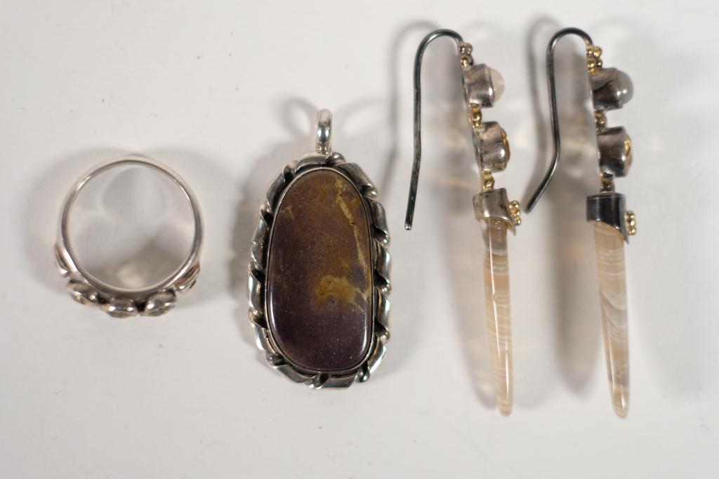 Group, Sterling Ring, Pendant & Pair of Earrings (1 of 12)