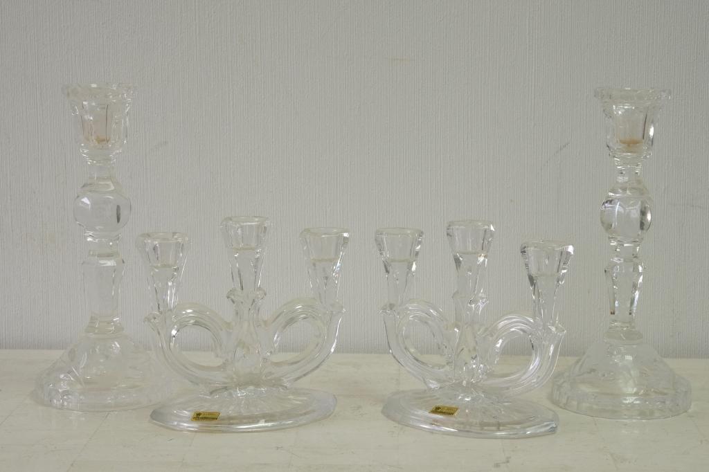 Two Pair Continental Crystal Candlestick Holders (1 of 6)