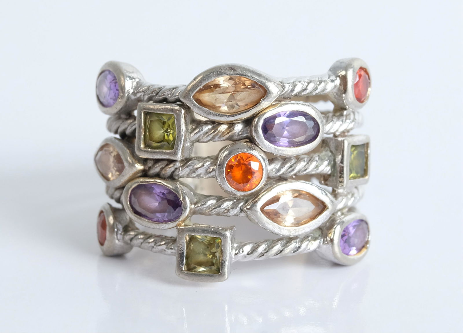 Modernist Sterling Silver & Gemstone Ring (1 of 5)