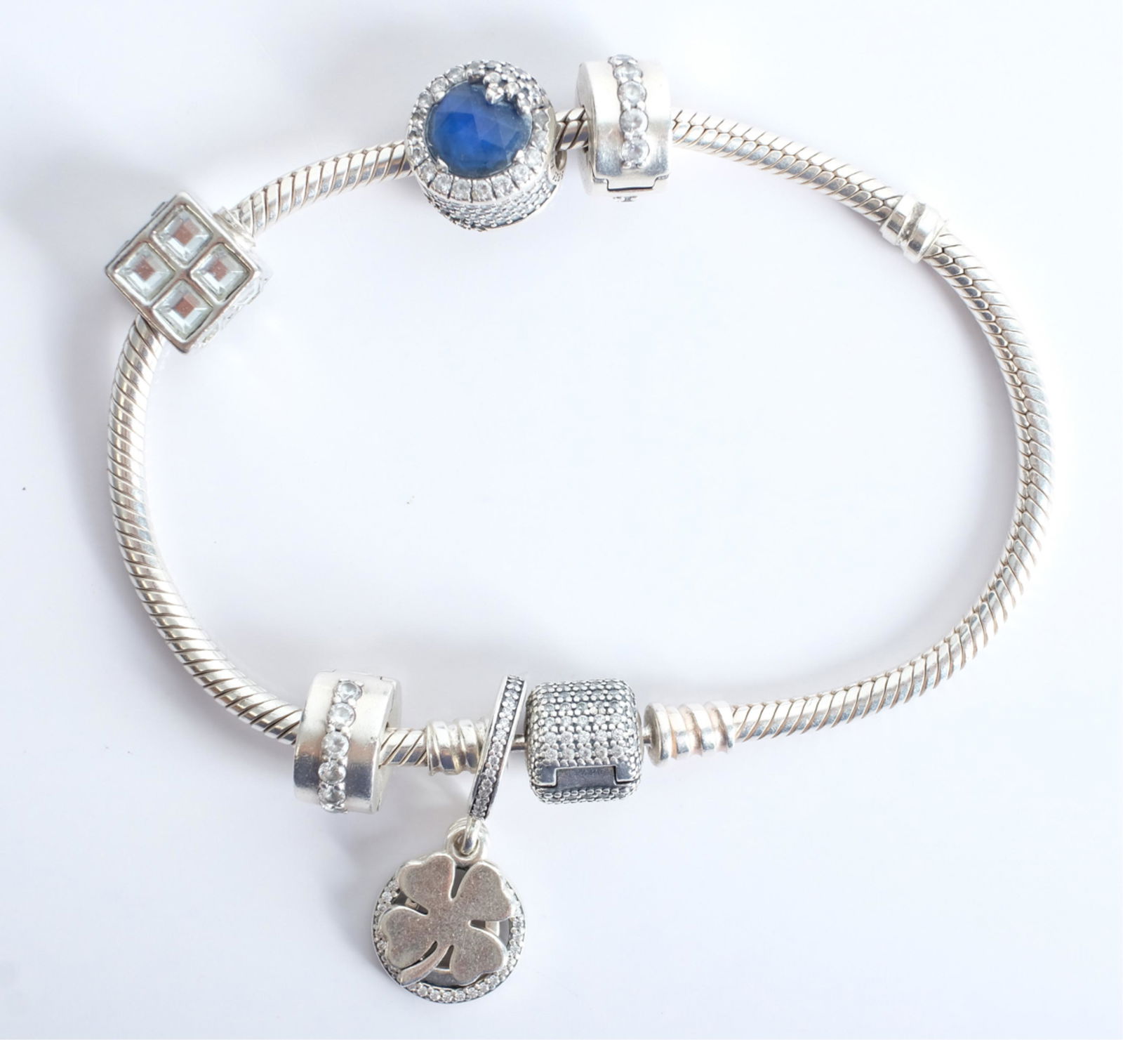 Pandora Sterling Silver Bracelet w/Charms (1 of 5)