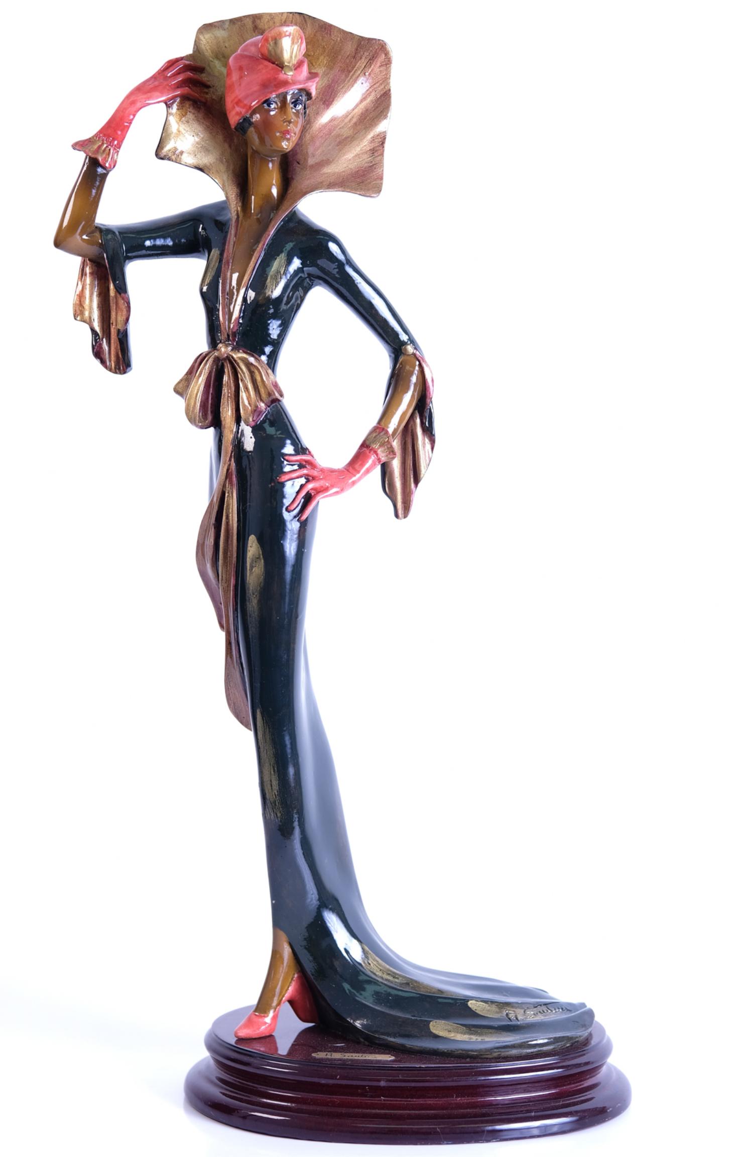 Italian Figural Sculpture Statue, A. Santini (1 of 7)