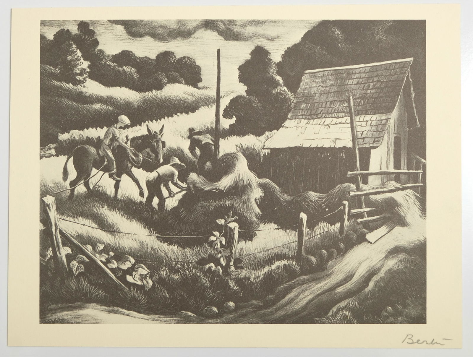 Thomas Hart Benton Haystack Lithograph Signed (1 of 3)