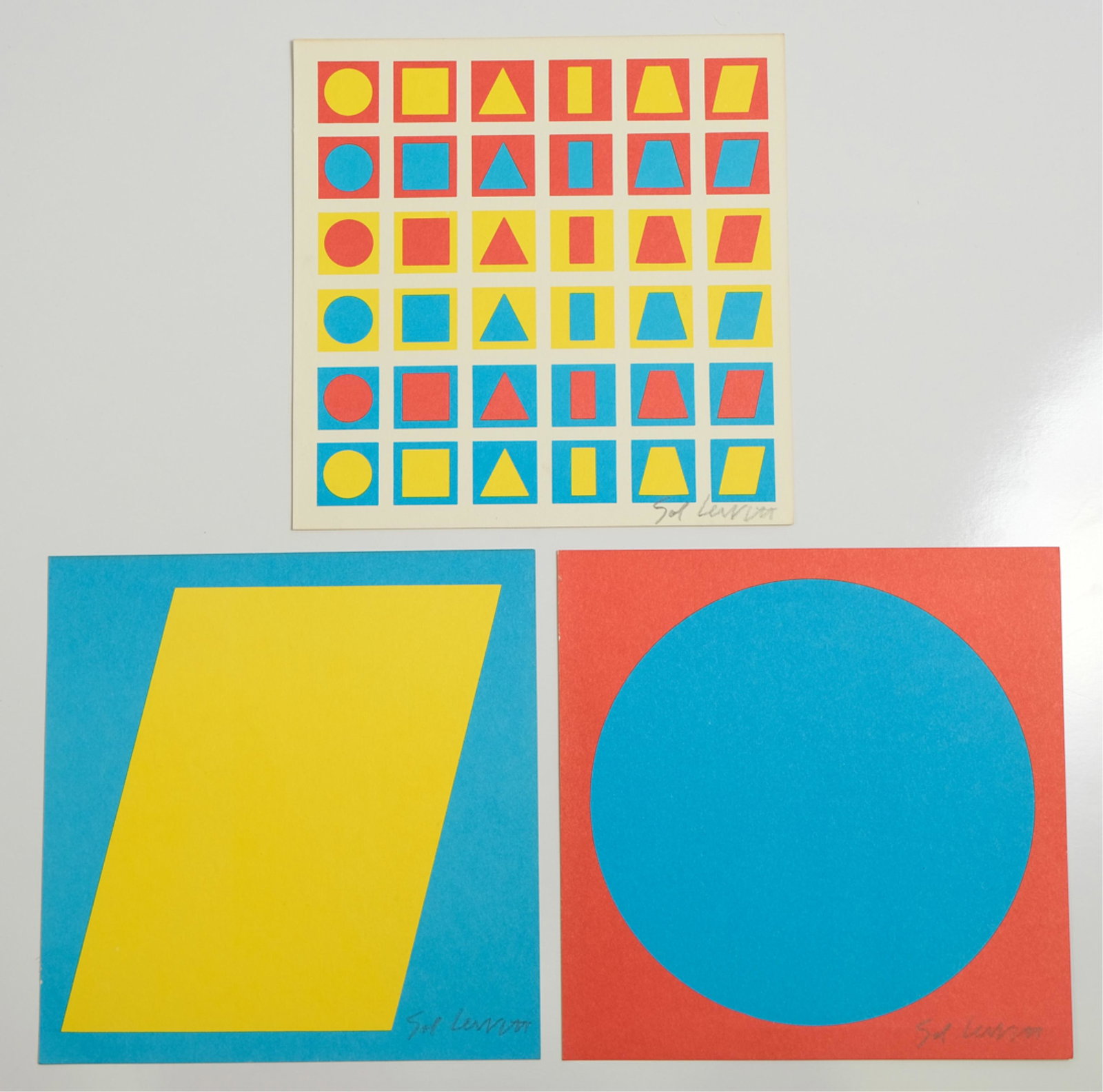 Sol Lewitt; Group of Three Lithographs, Signed (1 of 10)