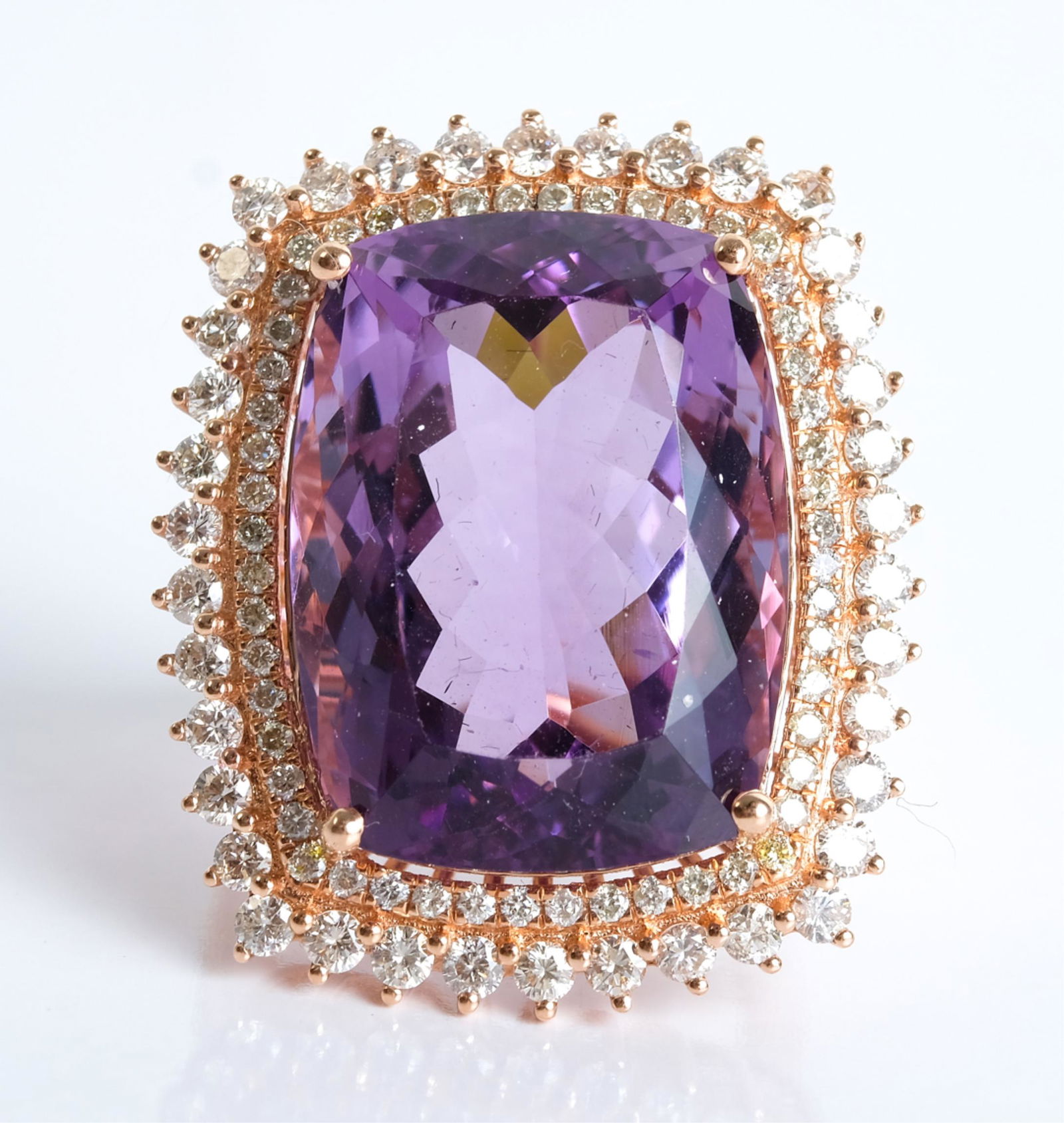 24.90 CT Amethyst & Diamond Ring Sz 7.5 (1 of 5)