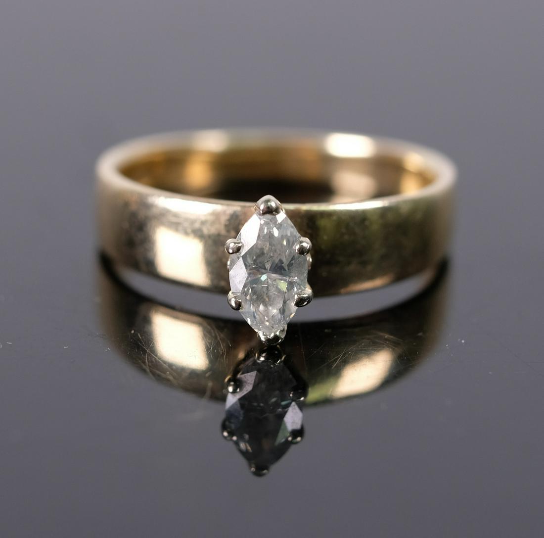 14K Yellow Gold Marquise Diamond Ring (1 of 6)