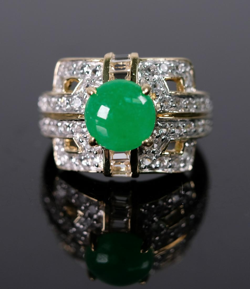 14K WG Jadeite & White Topaz Cocktail Ring (1 of 7)