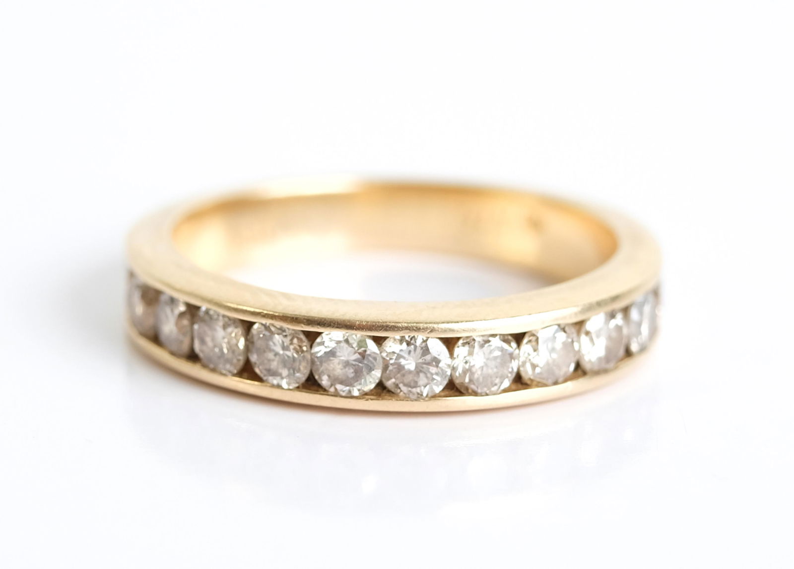 14K Yellow Gold & 14 Diamond Wedding Band (1 of 8)