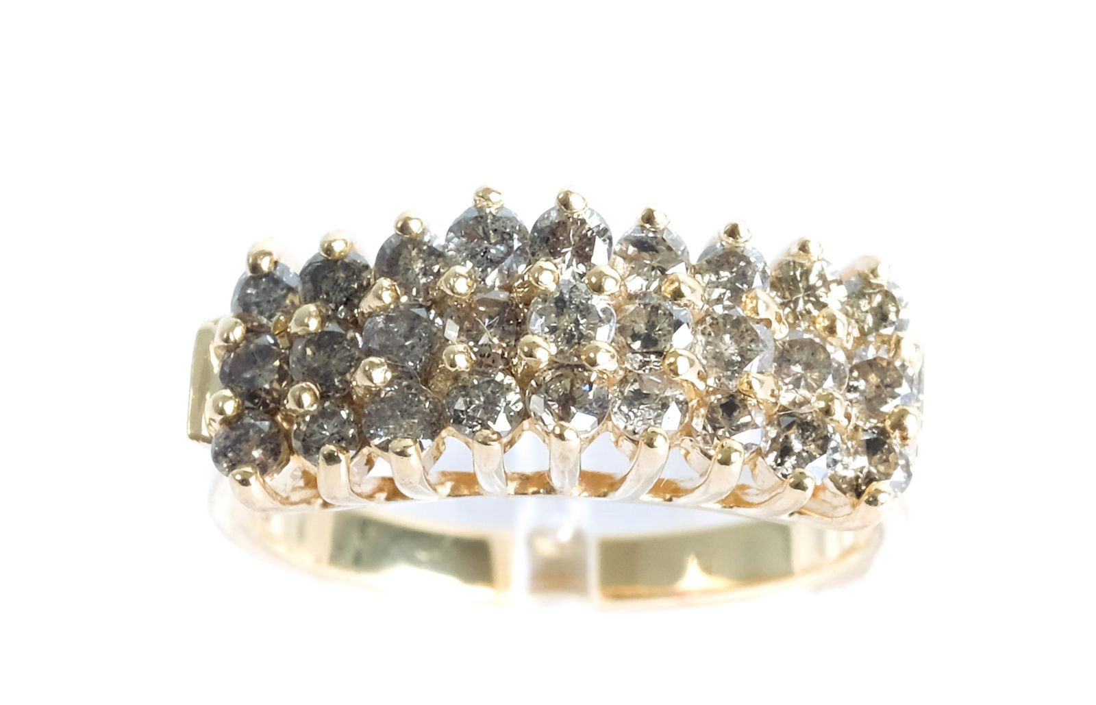 14K Yellow Gold Ring w/over 27 Diamonds (1 of 7)