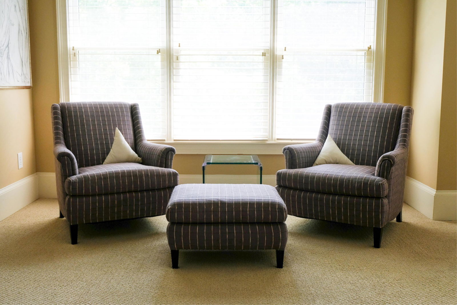Pair, Contemporary Custom Armchairs w/Ottoman (1 of 6)