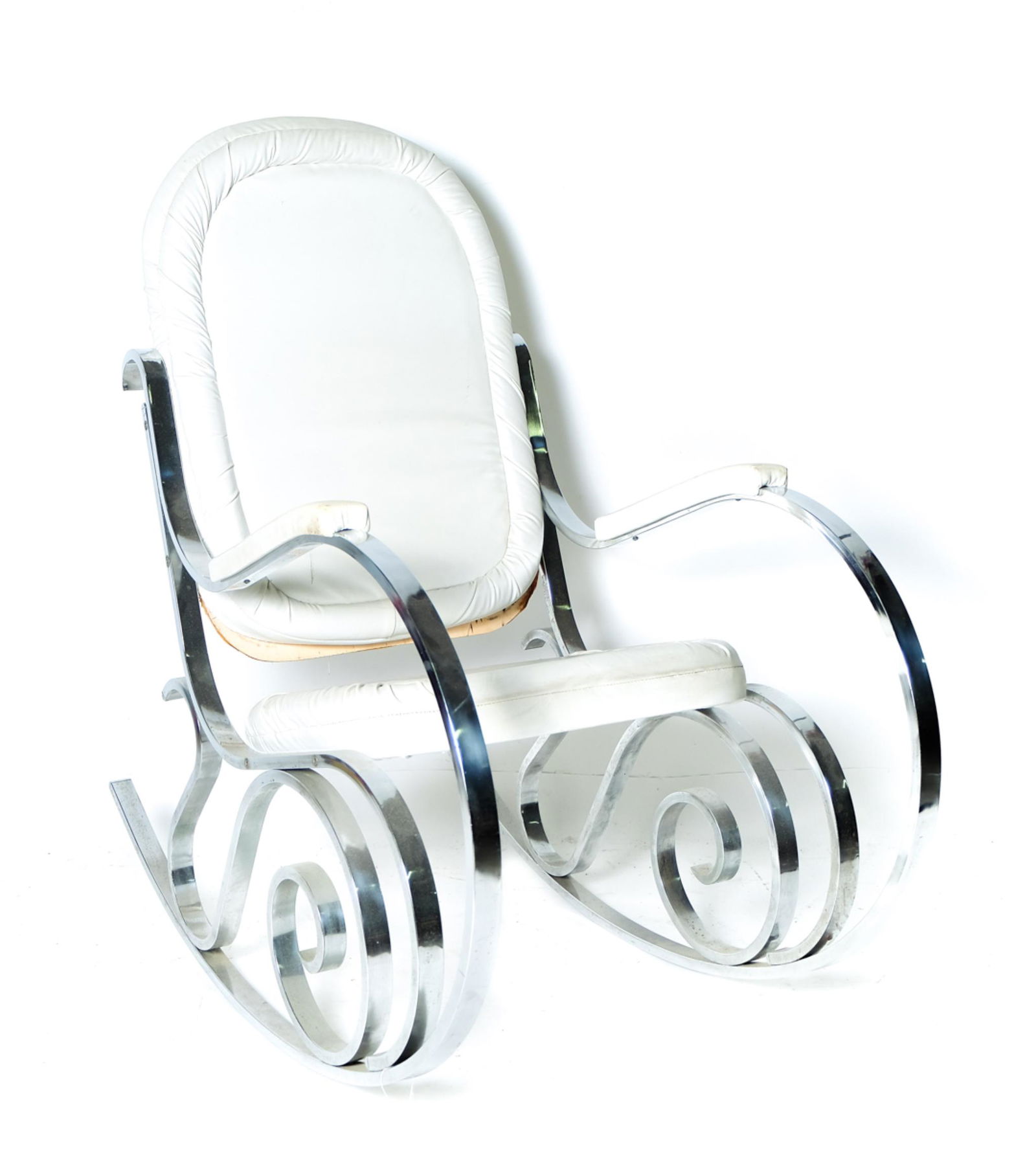 Attr. Maison Jansen MCM Chrome Rocking Chair (1 of 5)