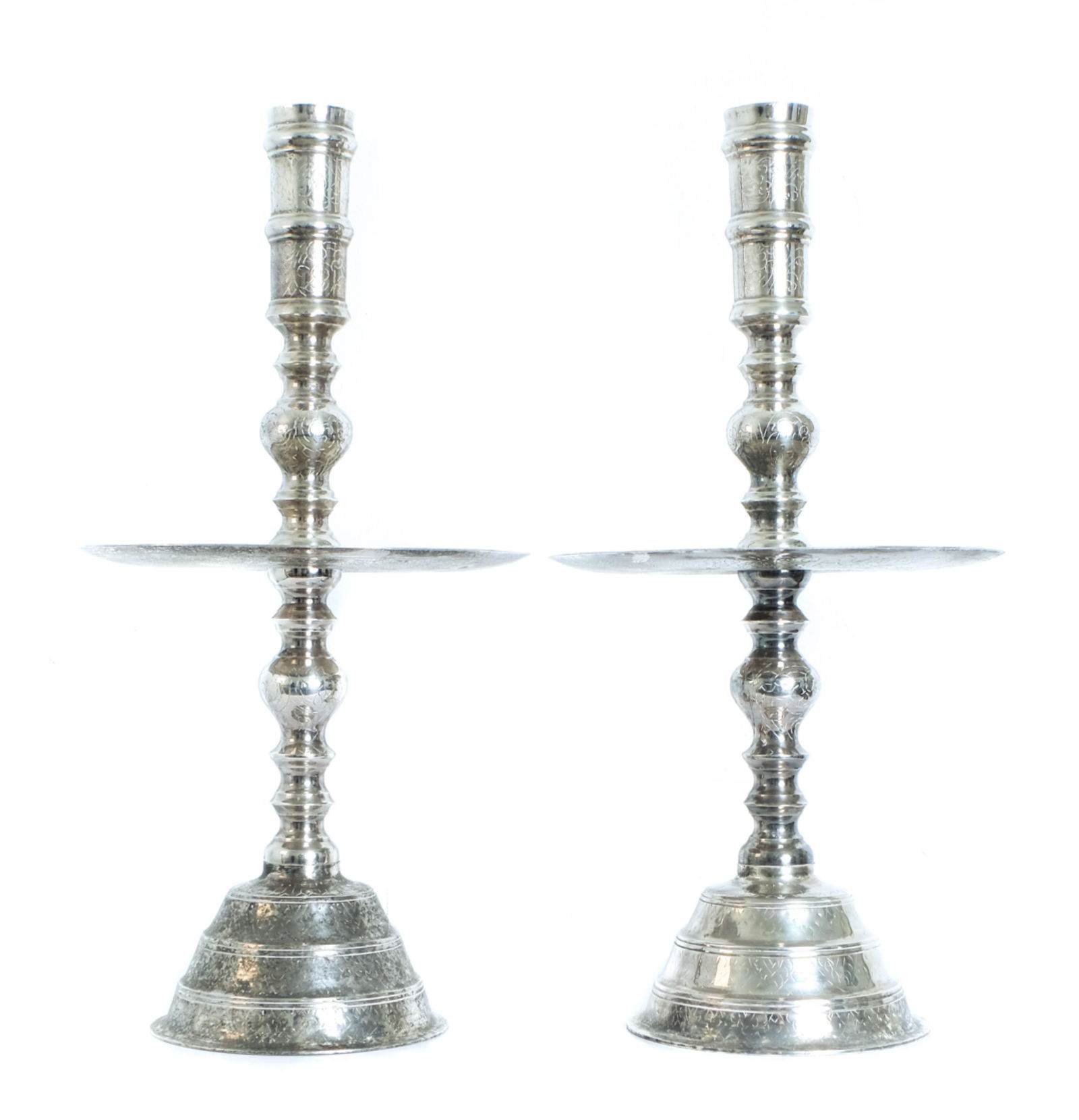 Pair, Silver Altar Candlesticks Candle Holders (1 of 8)