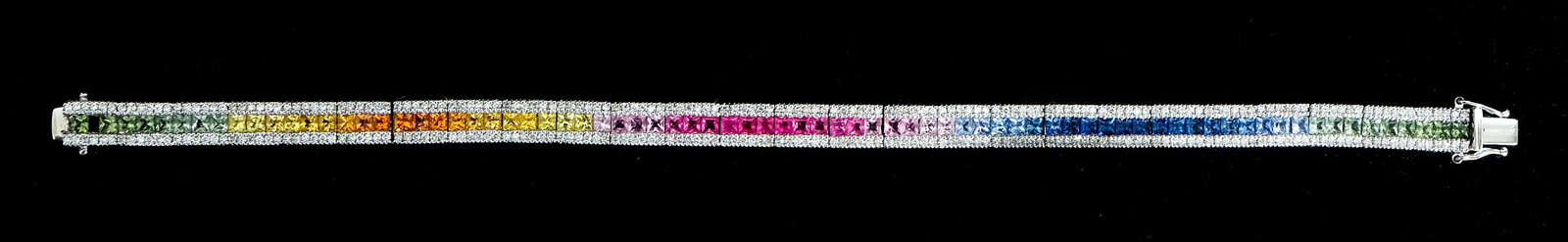 14K Diamond & Rainbow Gemstone Bracelet (1 of 6)