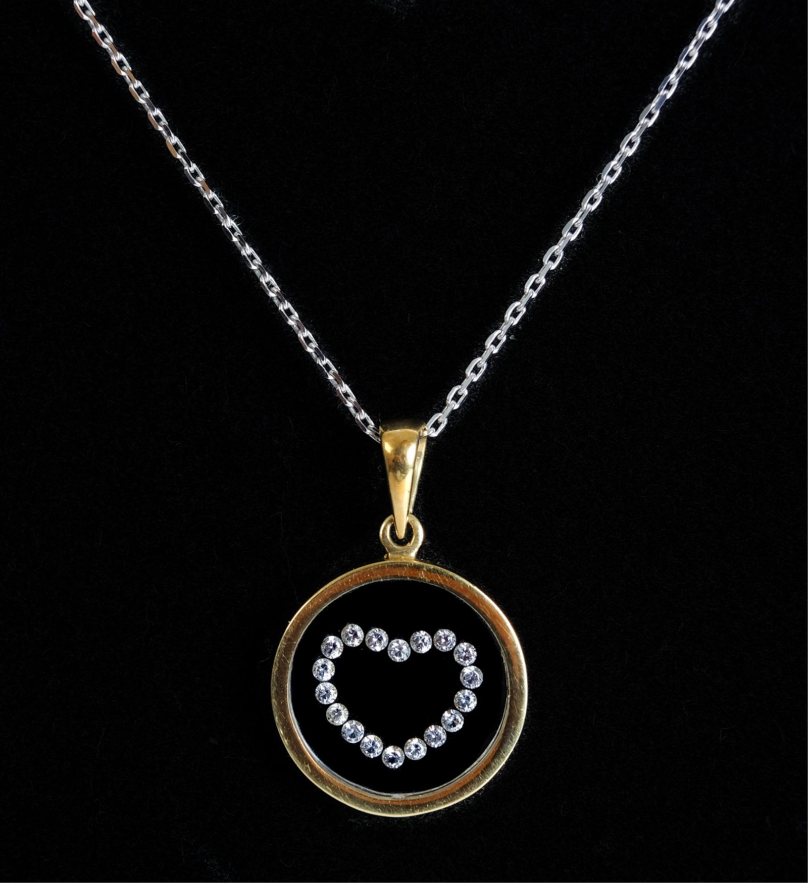 18K YG Diamond Heart Pendant Necklace (1 of 6)