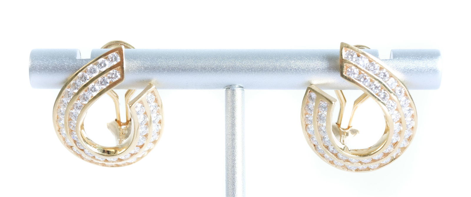 14K Stylized Horseshoe 1.25 CTW Diamond Earrings (1 of 3)