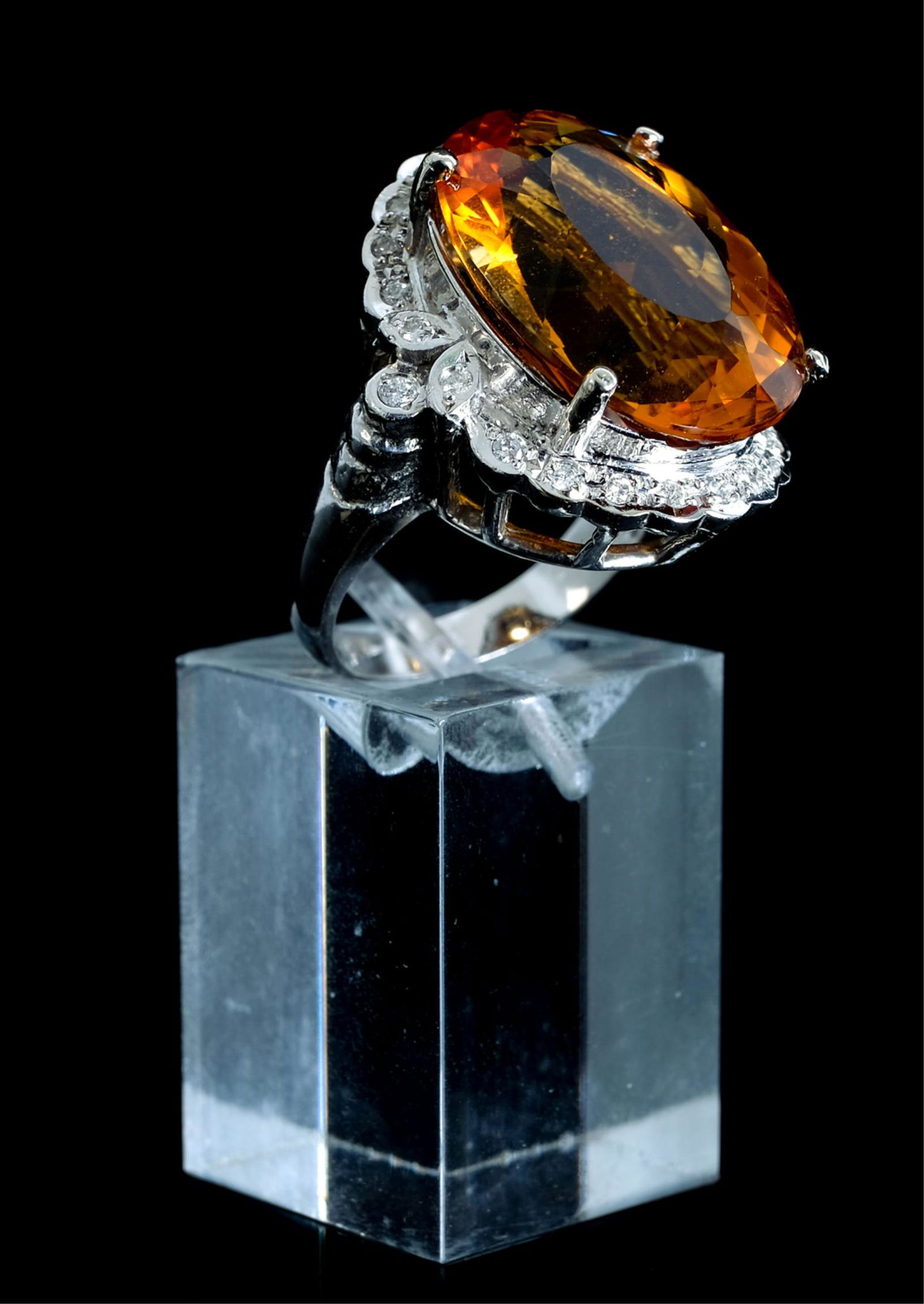 14K WG Diamond & Citrine Cocktail Ring (1 of 10)