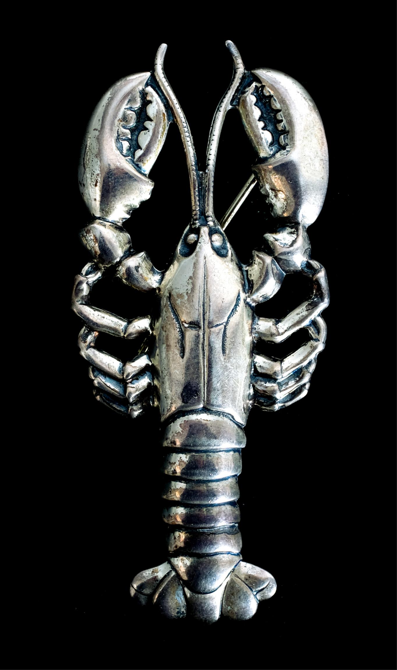Vintage Beau Sterling Silver Lobster Pin Brooch (1 of 6)