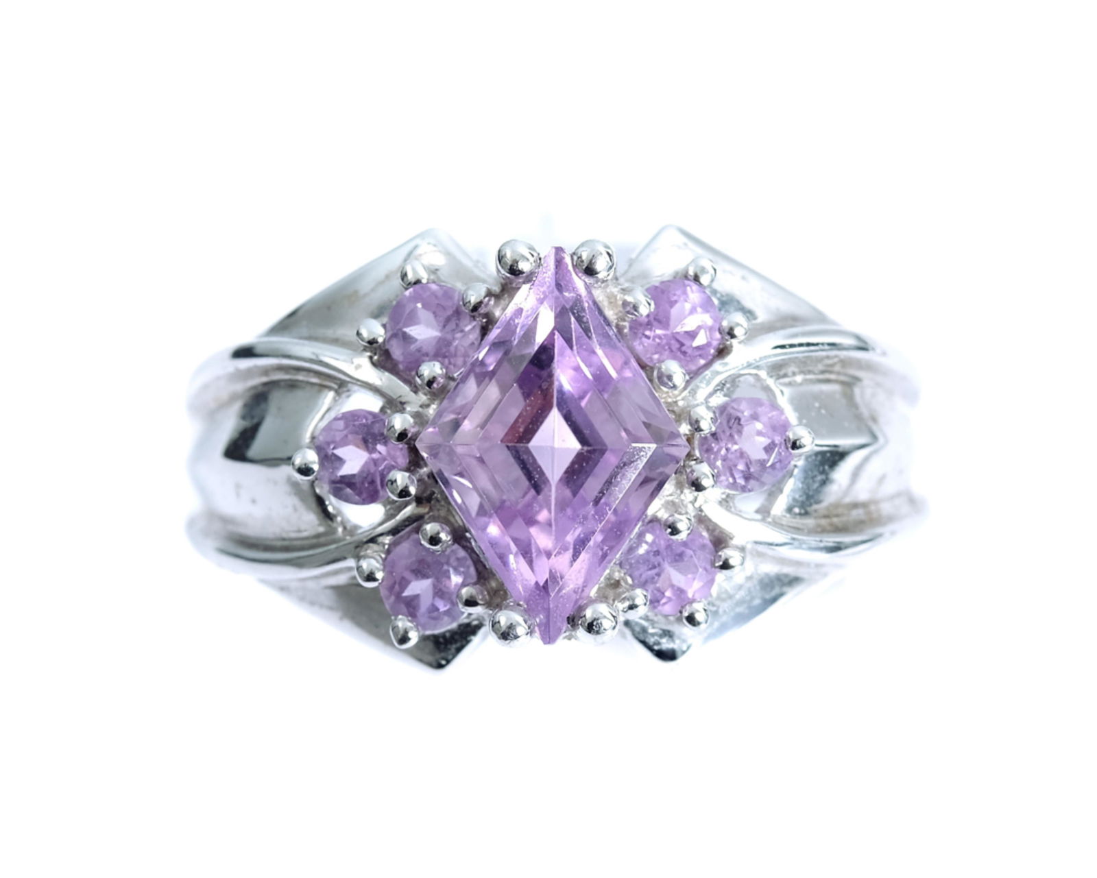 14k White Gold Amethyst Ring, Size 7 (1 of 5)