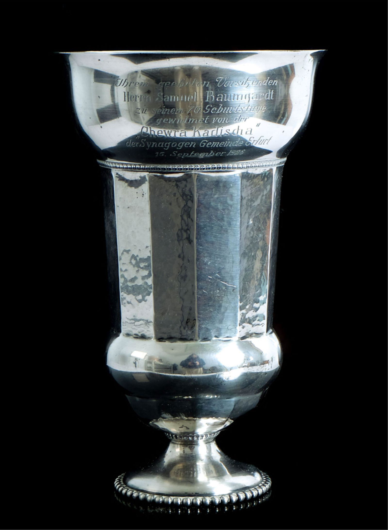 German 800 Silver Judaica Kiddush Cup, 1926 (1 of 6)