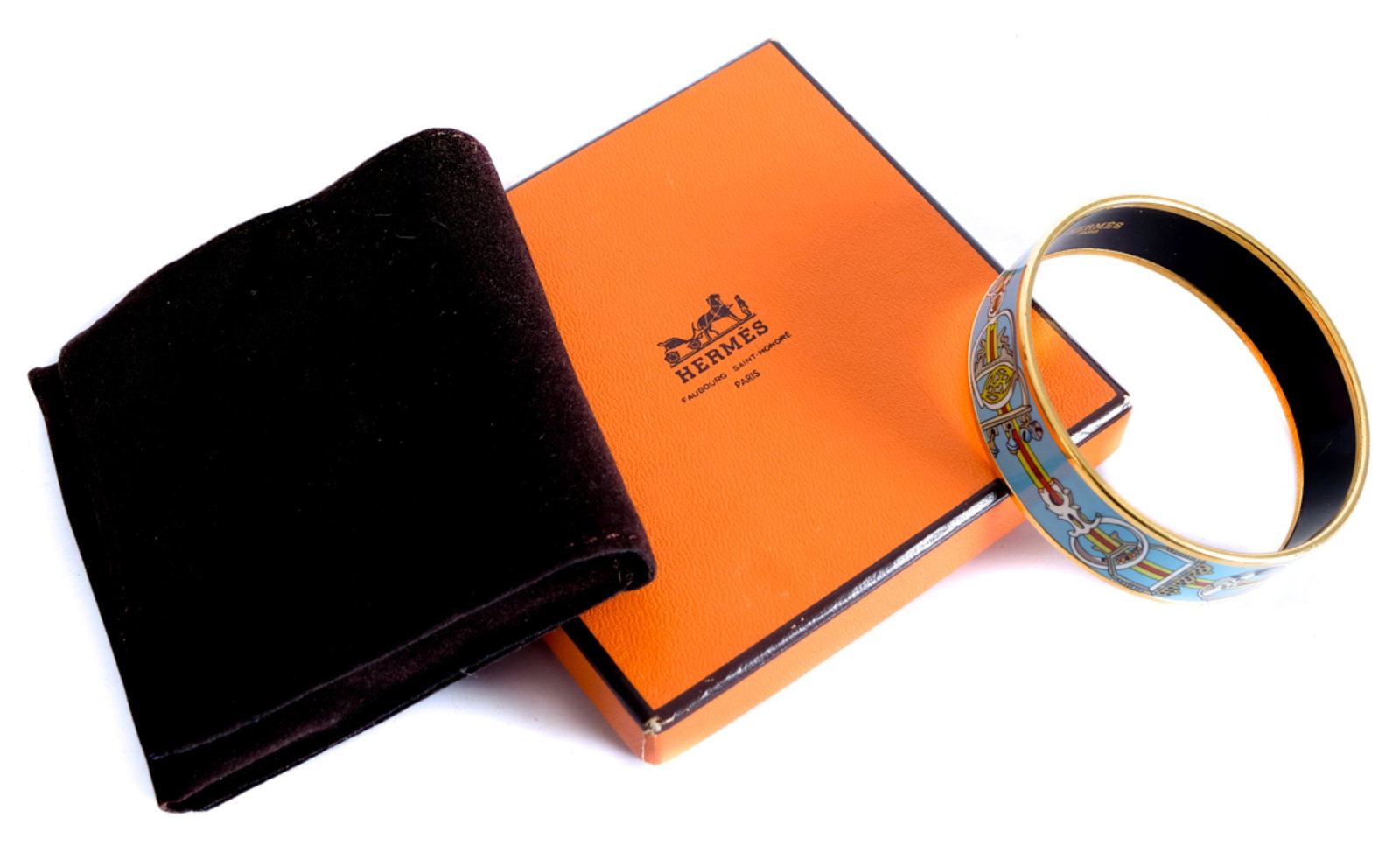 Hermes Wide Chain Enamel Bangle (1 of 5)
