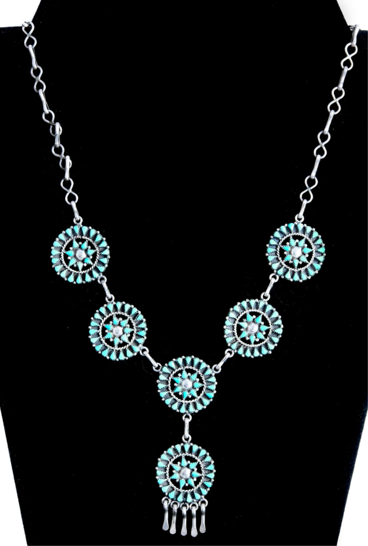 Tiffany Yatsattie  Zuni Sterling Turquoise Necklace (1 of 4)
