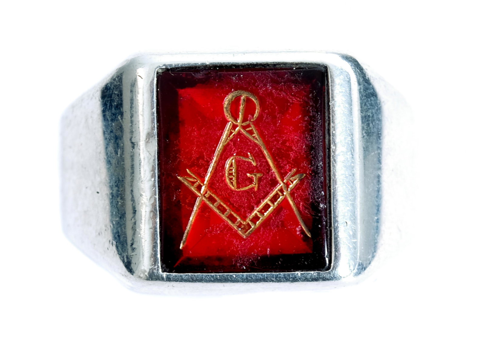 Vintage Sterling Silver & Gold Masonic Ring (1 of 5)