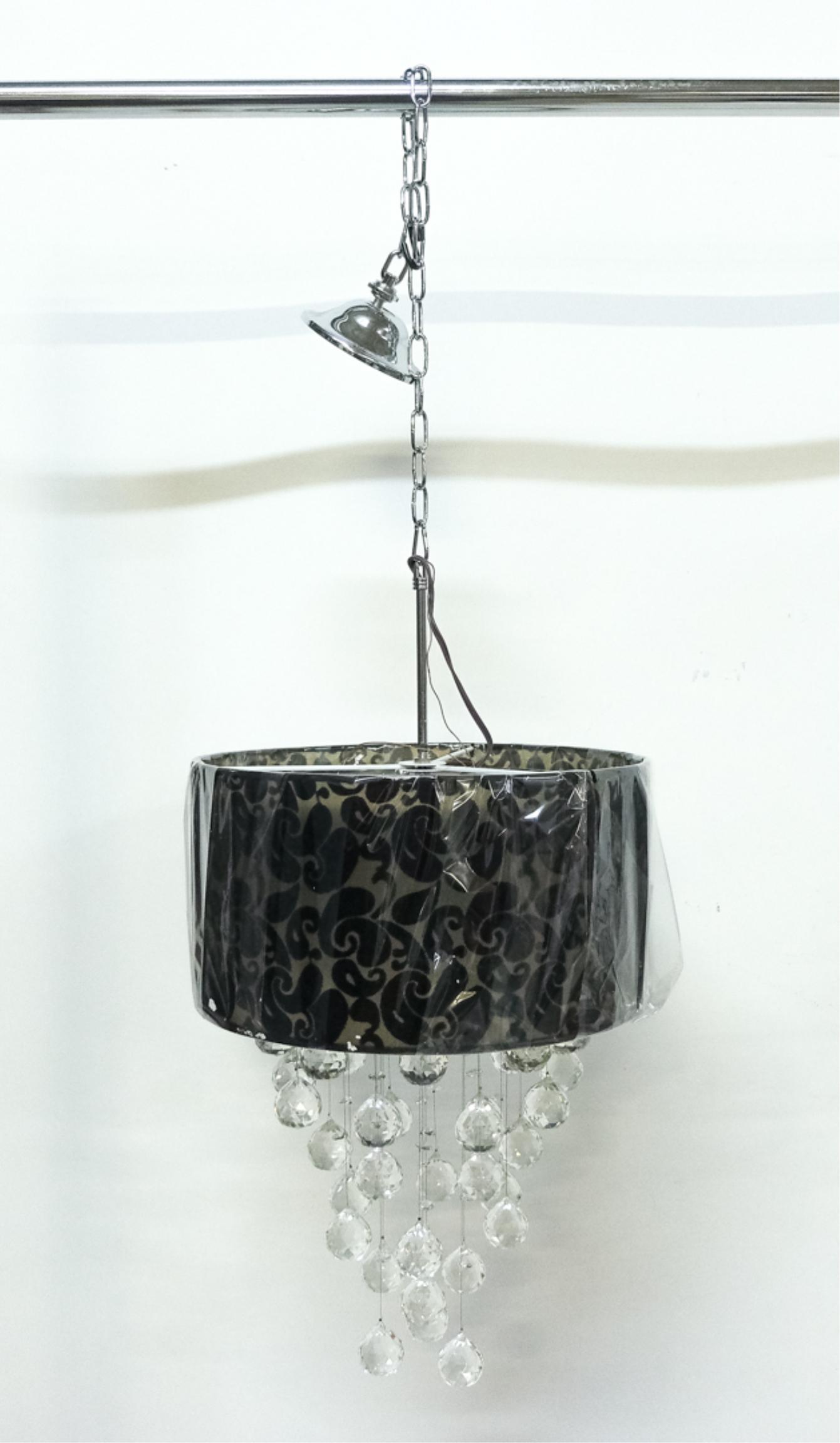 New Contemporary Drum Shade Crystal Chandelier (1 of 7)