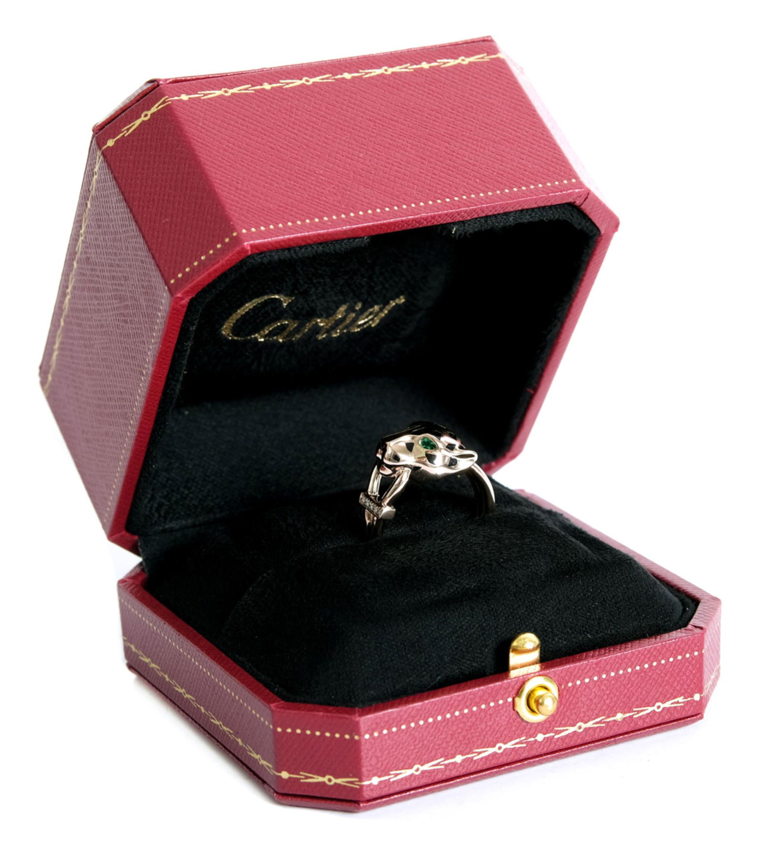 Attr. Cartier 18k Rose Gold Diamond Panther Ring (1 of 8)