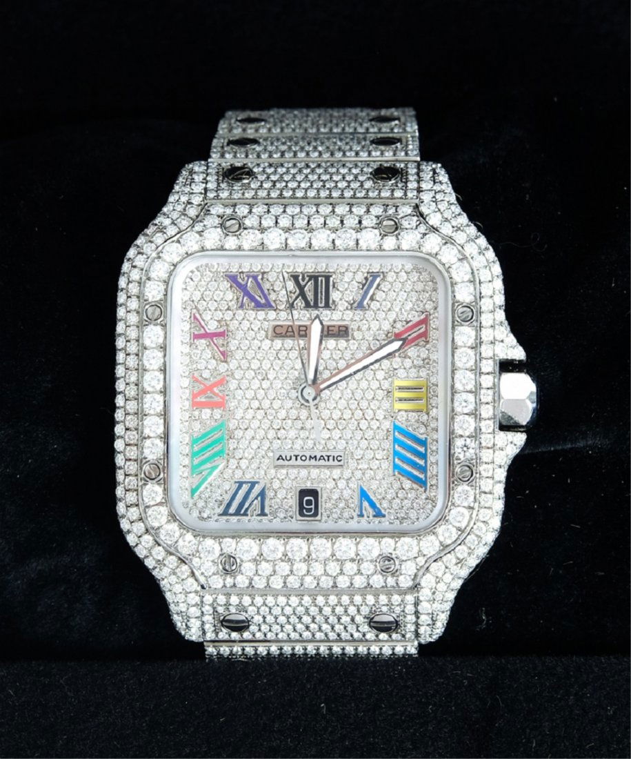 Cartier Diamond Santos Automatic Curved Watch Full Size (1 of 19)