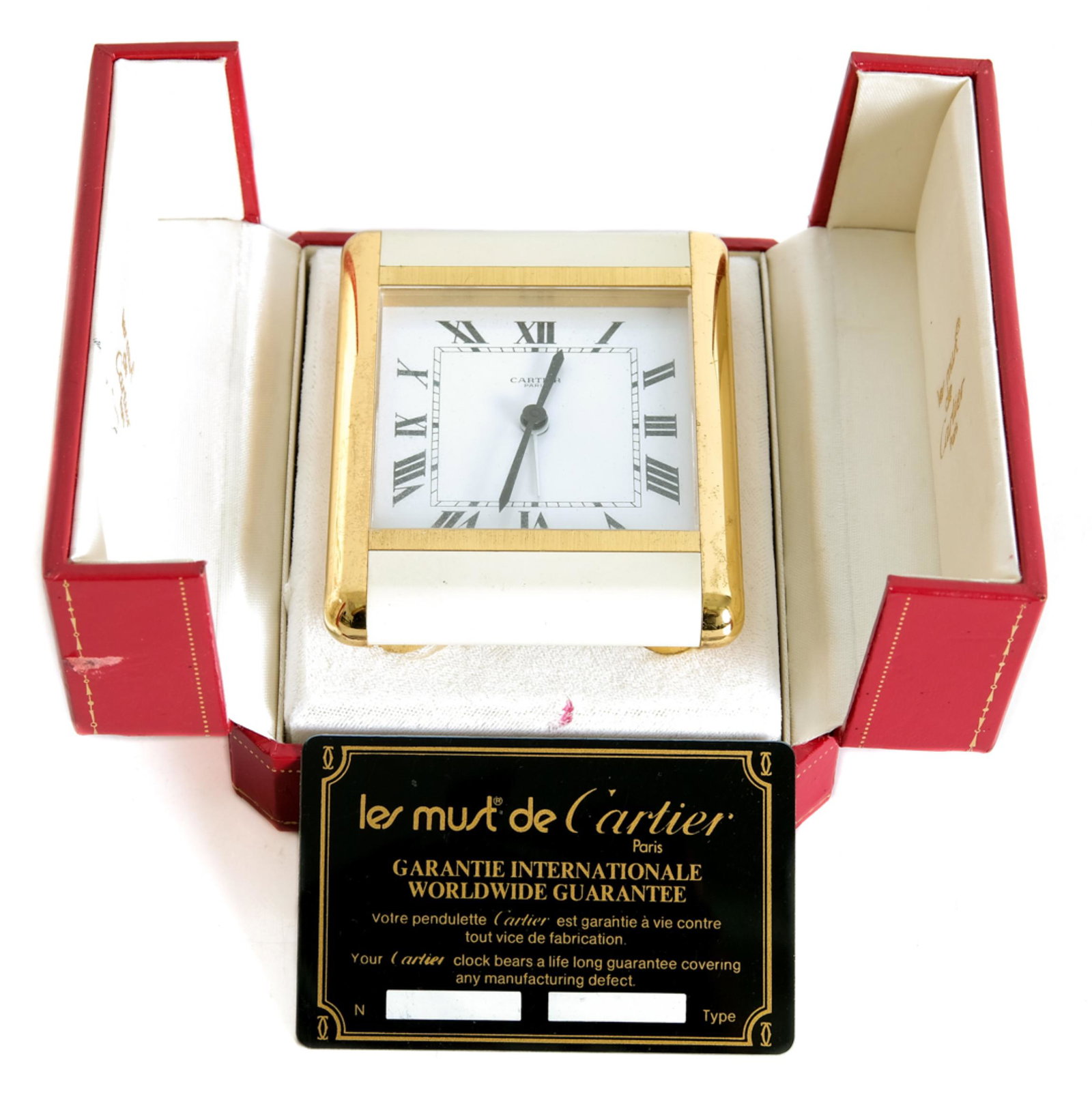 Les Must De Cartier Brass & Enamel Travel Clock (1 of 9)
