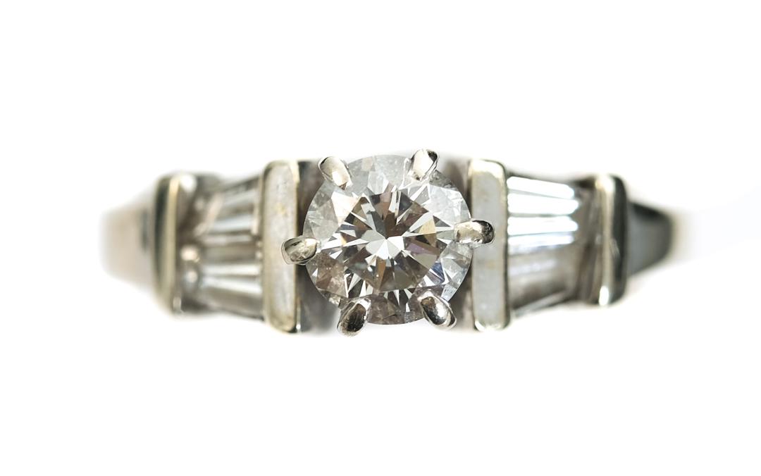 14k White Gold Diamond Ring, Size 6 1/2 (1 of 5)