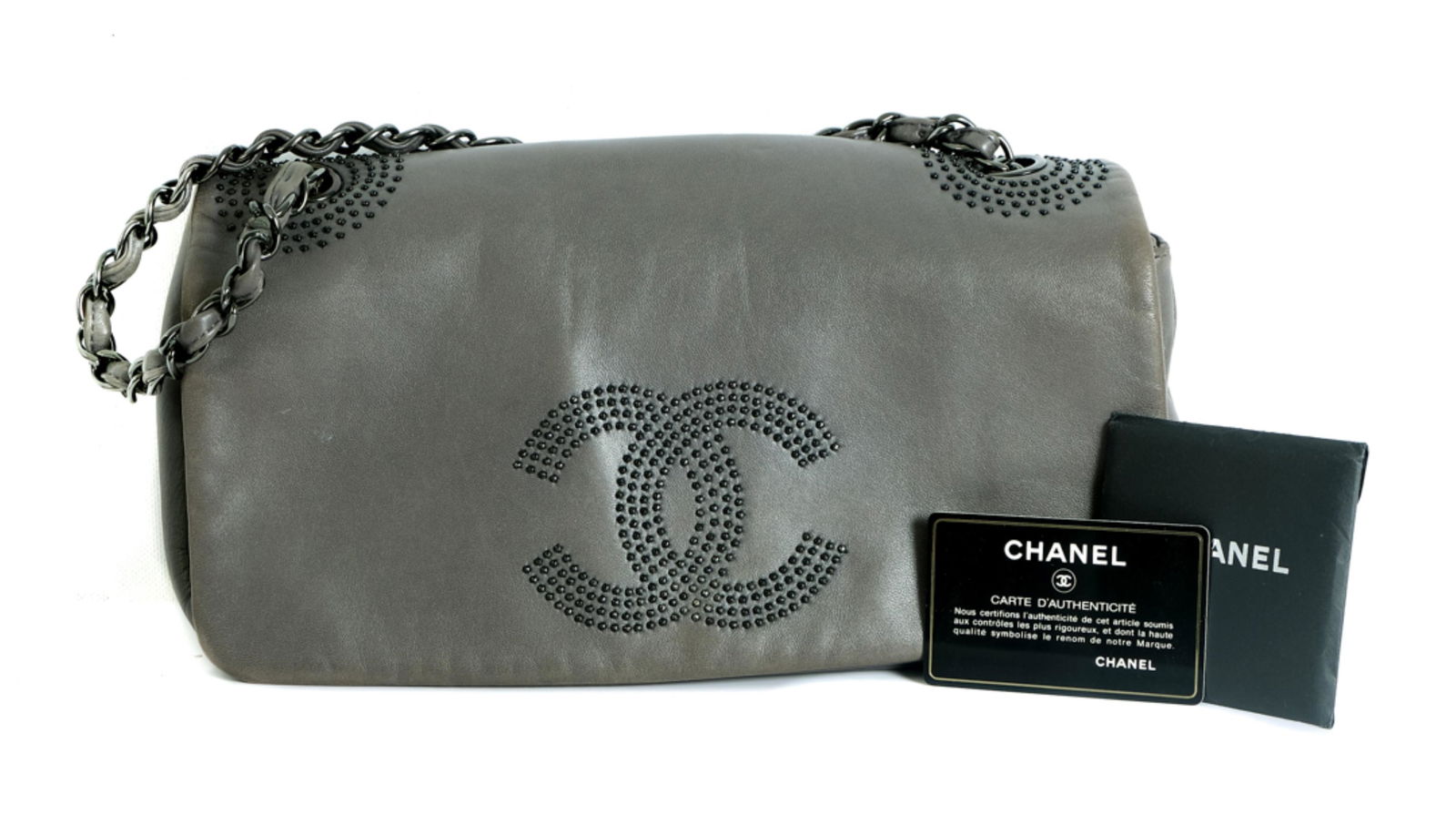 Chanel Lambskin Studded CC East West Flap Bag (1 of 10)