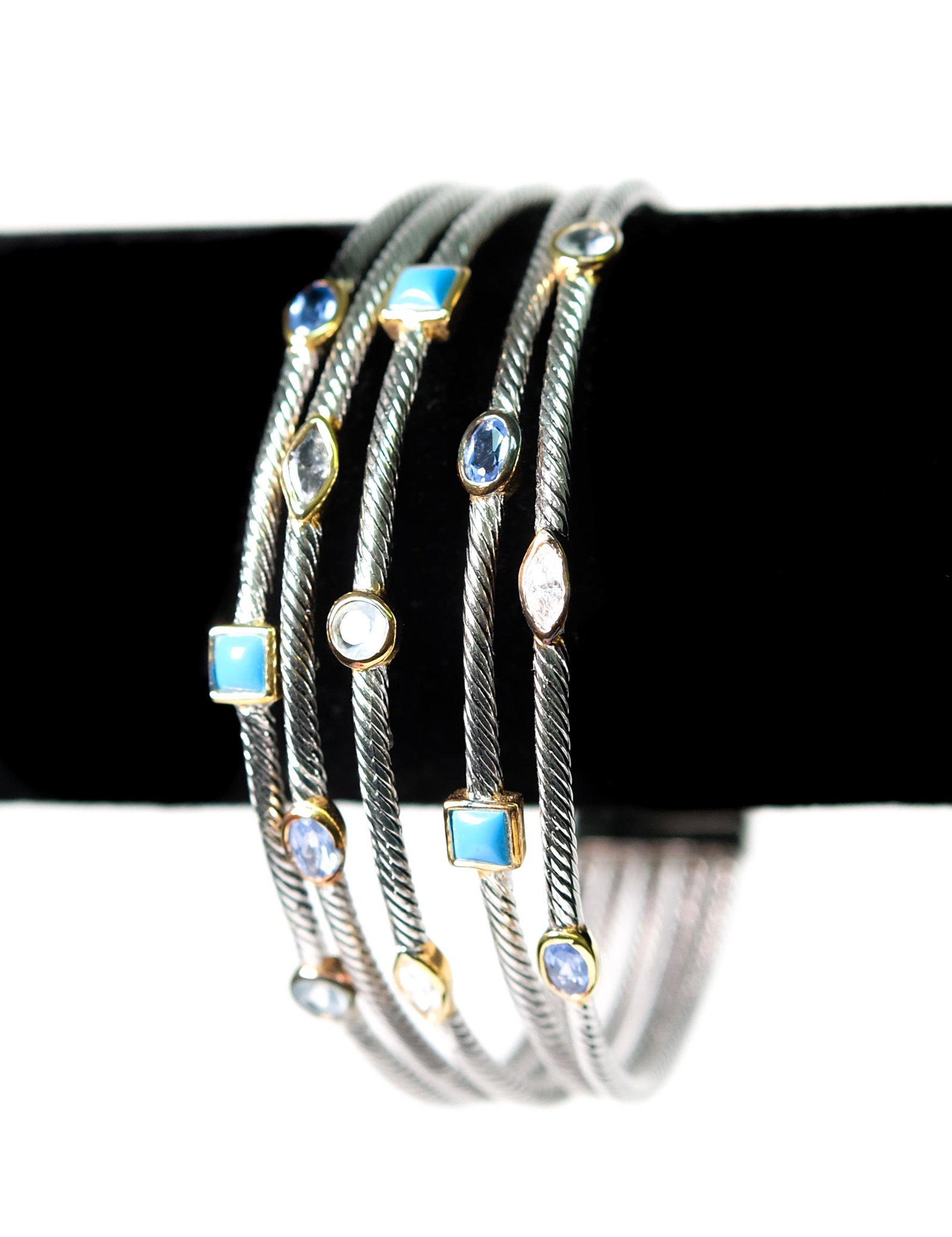 Attr. Judith Ripka Sterling Multi Gemstone Cuff (1 of 8)