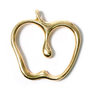 Tiffany & Co. Peretti 18K YG Large Apple Pendant: Tiffany & Co. Elsa Peretti 18K yellow gold large apple pendant. Hallmarked TIFFANY & CO PERETTI 18k. Approx. 1.32 x 1.25 in., weight 8 grams.